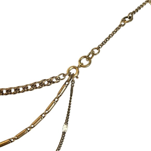 Multi Layer Necklace With Crystal Pendants Gold-Tone Chains Chloe + Isabel - Picture 10 of 10
